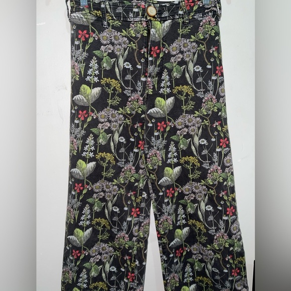 Anthropologie Pilcro  Water Lilly Ultra High rise Floral Wide Leg Cropped Jeans - Picture 3 of 14